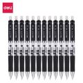 Deli EQ10420 Gel Pen Spring Tip (Black) 12 PCS.