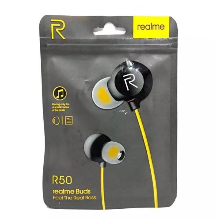 Realme R50 Stereo Wired Earphone Real Bass - Headphone | Daraz.com.bd