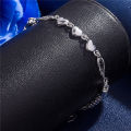 【Beiver Jewelry Store 】Silver Color Grain Heart Charm Bracelets Simplicity Angel Wing Pendant Bracelet For Jewelry Hand Gift.