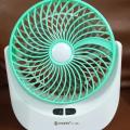 Lithium rechargeable mini table fan with LED light -. 