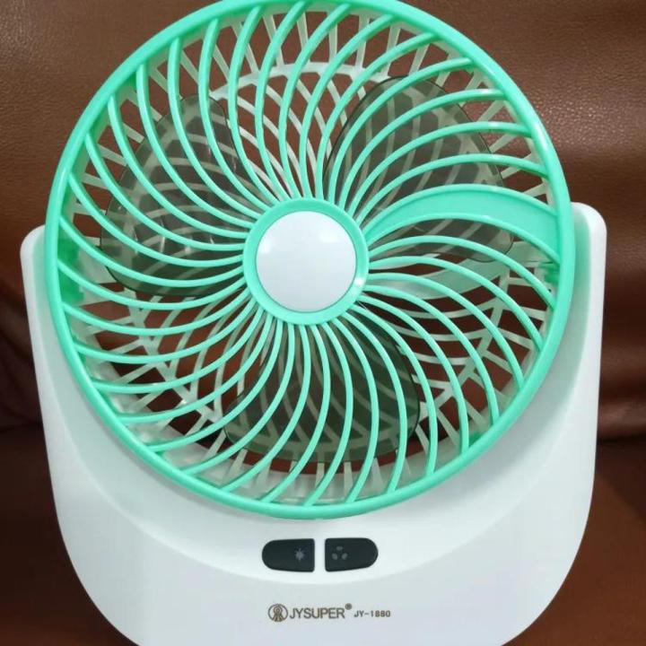 Lithium rechargeable mini table fan with LED light -