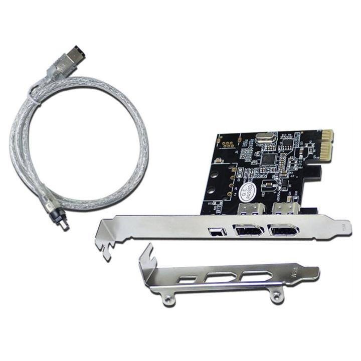 3 Ports PCI-E 1X to 16X 1394 DV Video Capture Card with 6 Pin to 4 Pin Firewire Adapter Free Driver Desktop Computer Accessory