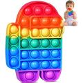 Among us Fidget Toy Push Popit Bubble Sensory Fidget Toy Fidget Sensory Toy Anxiety Relief Finger Toy Stress Relief Suitable for Elderly, Children and Adults. 
