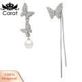 Carat Stunning Butterfly Rhinestone Pearl Earrings for Women Elegant Tassel Dangle Jewelry Perfect for Prom Parties Hypoallergenic Lightweight Design. 