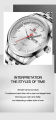 NAVIFORCE 9203 Business mens watches stainless steel strap with Day Quartz Wristwatches-Silver.