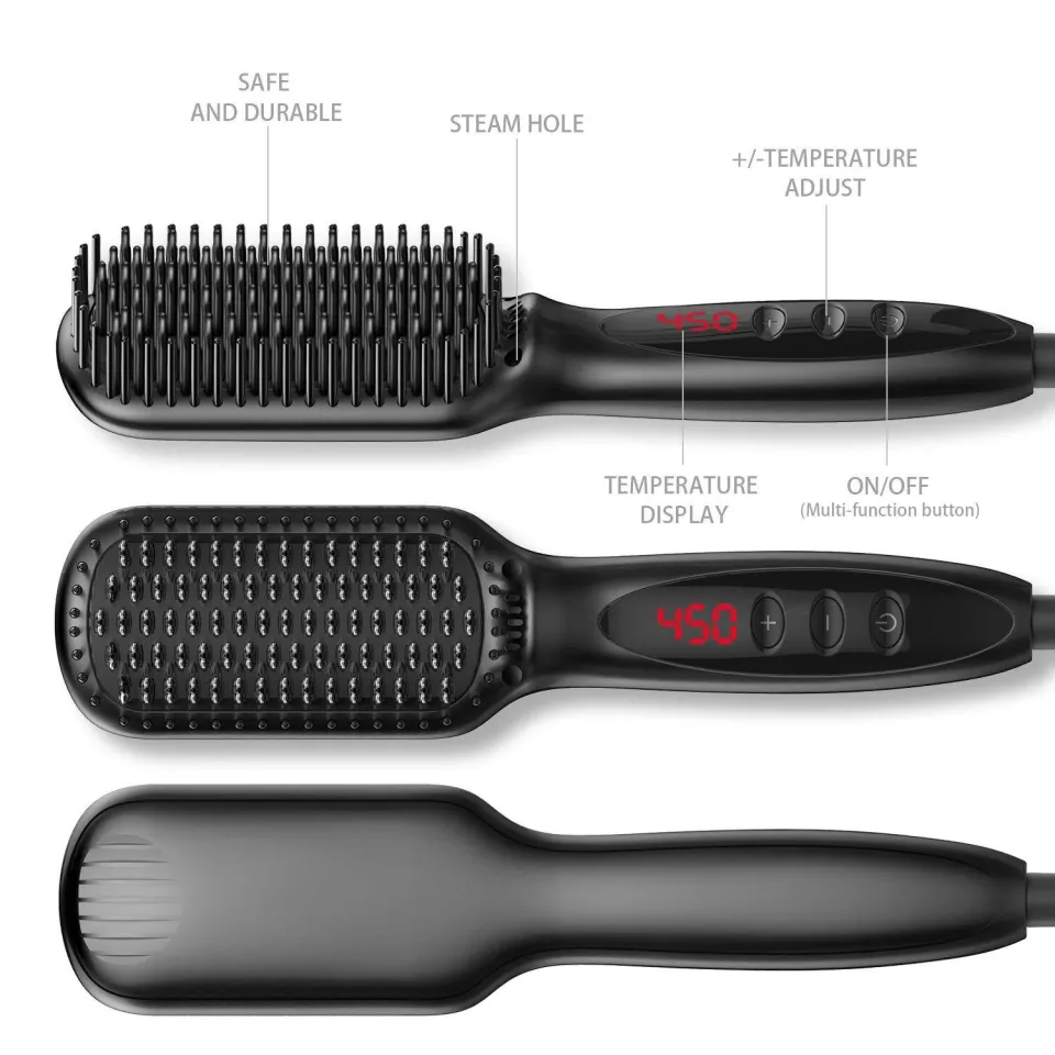 Hot Comb Wet and Dry Hair Use Hair Curling Iron Straightener Comb