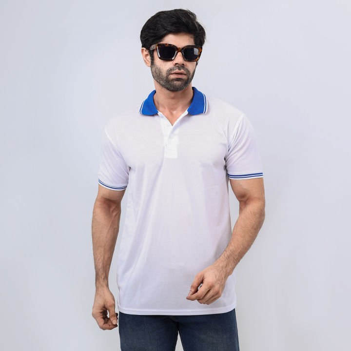 white formal soft polo t shirt for men
