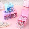Cute Cartoon Sanrio Hello Kitty Cinnamoroll My Melody Kuromi Storage Box With Mini Drawer Jewelry Finishing Box Desk Organizer.