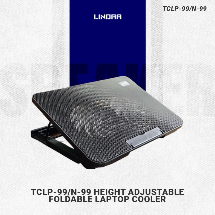 TCLP-99/N-99 Height Adjustable Foldable USB Plastic Double Fans Laptop Cooler Cooling Pad Stand Lindaa