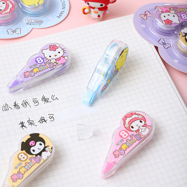 4pcs/set%20Kawaii%20Sanrio%20Correction%20Tape%20Cartoon%20Kuromi%20Melody%20Alteration%20tape%20Stationery%20Gift%20Office%20School%20Supplies%20-%20Image%202
