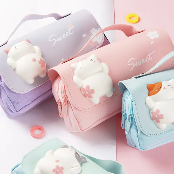 (New)%20cute%20cat%20depreion%20double-layer%20pencil%20bag%20portable%20girl%20kawaii%20tationery%20-%20Image%204