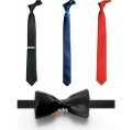 Tie Formal ( Black-Red-Blue ) 3 Pcs +1 Pcs Silk Bow Tie ( Free ).