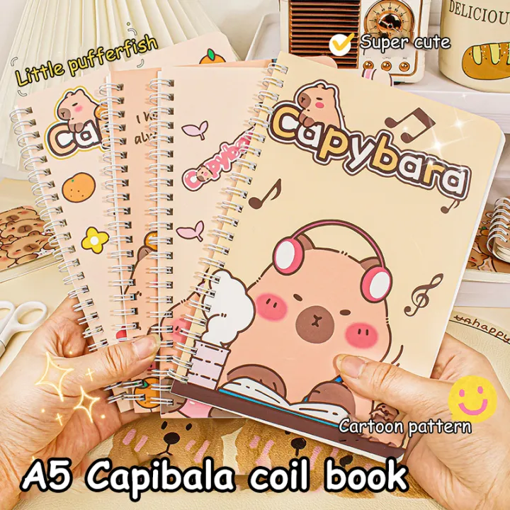 4Pcs%20Cartoon%20Lovely%20Capybara%20Coil%20Notebook%20Portable%20Kawaii%20Student%20Diary%20Notepad%20School%20Office%20Supplies%20Friend%20Birthday%20Gifts%20-%20Image%202