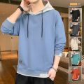 Men Casual Harajuku Sweatshirt Hoodies Male Solid Color Pullover Tops Spring Autumn Fashion Mens Hooded Sweatshirt Clothing. 