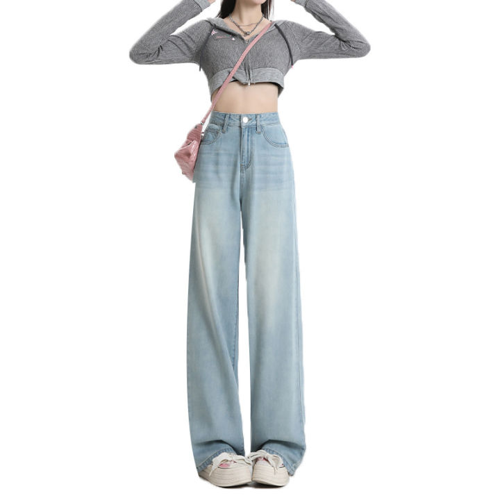 High%20Waist%20Light%20Color%20Wide%20Leg%20Pants%20Jeans%20Women's%20Summer%202024%20New%20Loose%20Slim%20Straight%20Drap%20Pants%20-%20Image%205