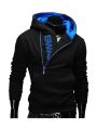 Cotton Long Sleeve Hoodie for Men - Black and Blue - Hoodie For Men - Hoodie - Hudi For Men.