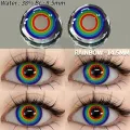 HALLOWEEN Exclusive Neo Light Rainbow Color Contact Lenses For Cosplay,Halloween Party, And Costumes.1pair Neon Light Rainbow Color contact Lens with Regular Kit Box.Halloween Cosplay  Color Contact Lens. #neon.light. 