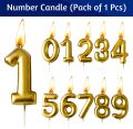 Metallic Gold Number Candles For Birthday Party Wedding Decoration Reunions Theme Party.