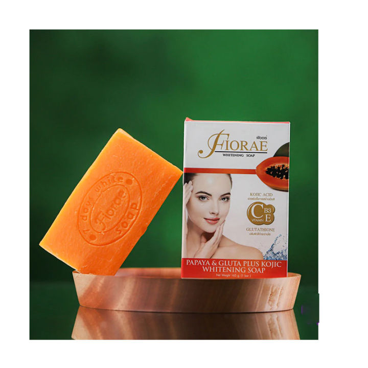 Fiorae Papaya & Gluta Plus Kojic Whitening Soap (165 gm). Fiorae Papaya and  Gluta Plus Kojic Whitening Soap