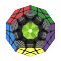 3x3 Megaminx Sticker Magic Cube Dodecahedron Speed Cubes Brain Teaser Puzzle Toy Style:Black bottom. 