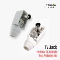 TV Jack Dish cable 3 Pcs/5 Pcs/10 Pcs/15 Pcs/25 Pcs/50 Pcs/75 Pcs/100 Pcs White for TV Monitor Android Box Projector etc Plastic. 
