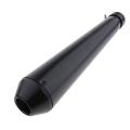 Black Universal Motorcycle Exhaust Pipe w/ Sliding Bracket Muffler Silencer. 
