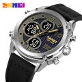 Skmei dual-display electronic watch with three dials design luminous 30m waterproof mutifunctional sports fashion wristwatches for men 1975. 