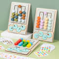 Children's Montessori Rotating Four Walking Game Chess Gear Maze Shape Color Enlightenment Classification Wooden Toys.
