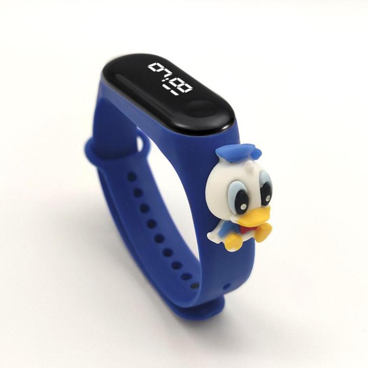 Kids Donald Duck Super Hero Waterproof Touch Screen LED Silicone Digital Girls and Boys Students Wrist Sports Baby Watch