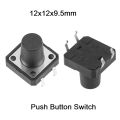 5Pcs- Momentary Push Button Switch 12x12x9.5mm 4Pin On Off Momentary Tactile Tact Push Button Micro Switch Self Reset Switches DIP Top. 