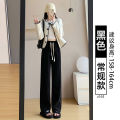 Chenille Narrow Wide-Leg Pants Women's Trousers Autumn and Winter Small Straight High Waist Casual Knitted Corduroy Pants.