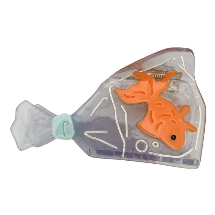 Cute Small Goldfish Acetate Hair Claw Transparent Cartoon Bow Hair Clip Grab Clip Flower Big Hair Claw Girl