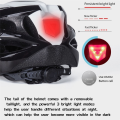Cycling Helmet with Taillight Goggles Adjustable Mountain Bike Helmet for Adult Men Women Black.