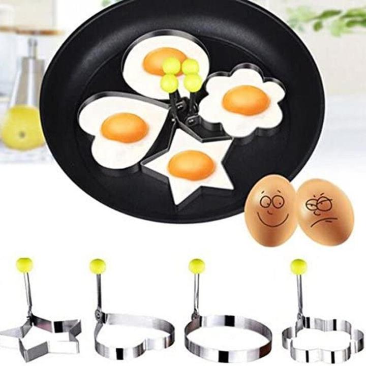 Stainless Steel Fried Egg Mold Pancake Shaper Frying Pan Omelette Mould Cake Bread Baking Moulds Ring Kitchen Frying Egg