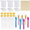 43PCS Resin Mixing Tool Kit - Silicone Measuring Cups for Epoxy Resin Silicone Mixing Cups,Silicone Brushes,Pipettes,Ect. 