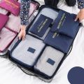 6Pcs/set Travel Bag Organizer Set Storage Travel Organizers for Luggage Packing Bags For Clothes Shoes Cosmetic Tidy Organizer Wardrobe Suitcase Pouch.