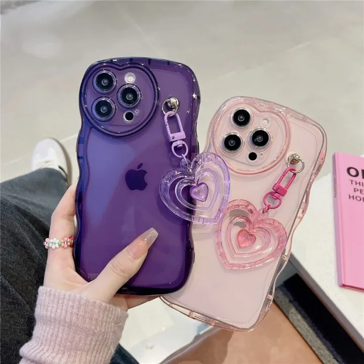 Suitable%20for%20iPhone%2011%2015%2014Plus%2012%2013%20Pro%20Max%20X%20XR%20Cute%203D%20Love%20Keychain%20Case%20Wave%20Transparent%20Soft%20Phone%20Case%20-%20Image%203
