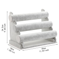 1 PCS Bracelet Holder Jewelry Display Stand Organizer Jewelry Holder Ice Gray Velvet 3 Tier. 