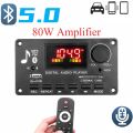80W DIY Amplifier Bluetooth 5.0 Decoder Board 40W 12V Handsfree FM Radio TF USB Car Audio Music Player Speakers Volume Control.