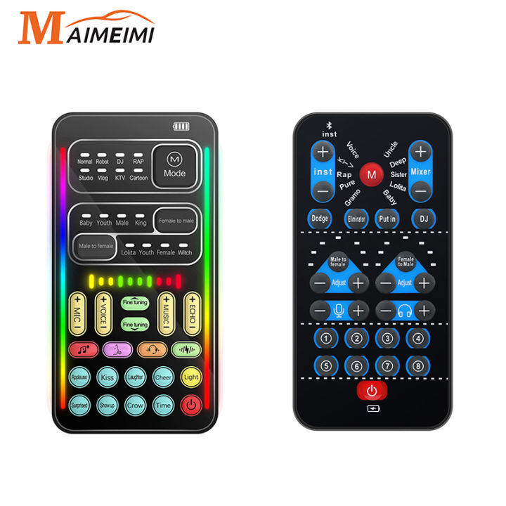 【Top-rated】 i9 Voice Changer Mini Multiple Audio Effect -Compatible Live Sound Cards Ultra-Thin Portable Live Sound Card Mic Tool