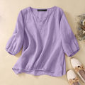 Ladies comfortable Overs size Everyday Casual Sleeve Leisure Solid Color Tunic Tops. 