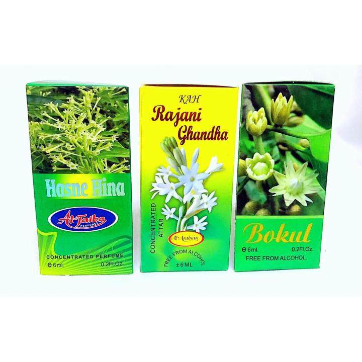 Flower%20Bakul,%20Rajanighandha%20And%20Hasna%20Hena%20Fragrance%20concentrated%20perfume%20atar%20Attar%20-%203pcs%20-%20Image%202