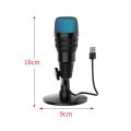 V3Pro USB Condenser Microphone - Plug and Play Gaming Mic with Dynamic RGB Lighting. 