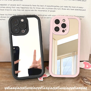 Bilashmart Cartoon Dopamine Trendy Make Up Mirror Angel Eye Case Compatible for IPhone 11 16 15 14 13 12 Pro Max 7Plus XR X XS Max 16 6 15 6s 7 8 Plus SE2020 Fashion Macaron Solid Color Case