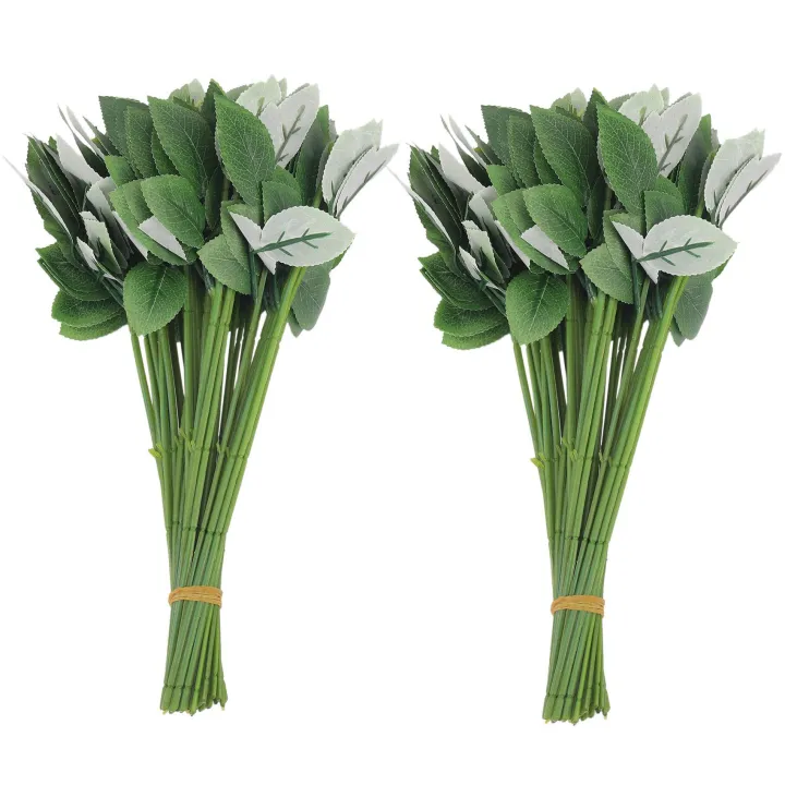 100pcs Artificial Fake Rose Flower Stems For Diy Handmade Bouquet ...