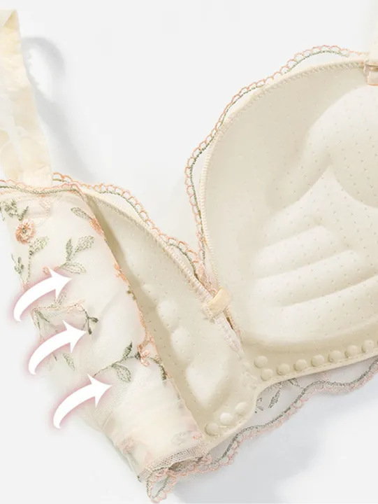 Women's%20Small%20Chest%20Special%20Gathering%20Display%20Large%20Embroidery%20Small%20Floral%20Strapless%20%20Beautiful%20Back%20Bra%20-%20Image%204