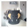 Tiktok ins Cartoon Baby Toy Bucket Felt Bag Washable Dirty Clothes Storage Basket.