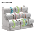1 PCS Bracelet Holder Jewelry Display Stand Organizer Jewelry Holder Ice Gray Velvet 3 Tier. 