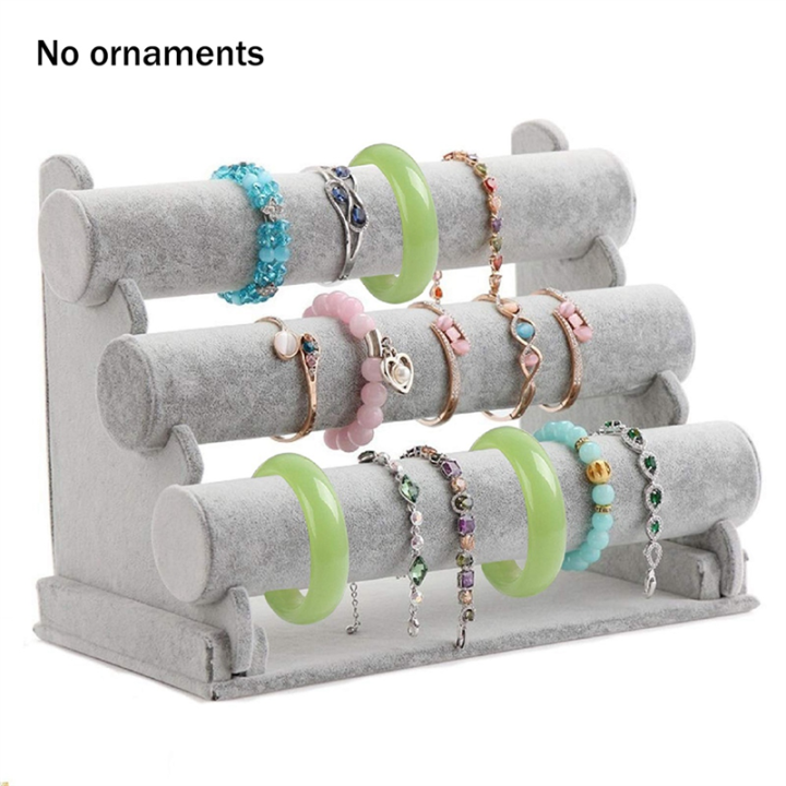1%20PCS%20Bracelet%20Holder%20Jewelry%20Display%20Stand%20Organizer%20Jewelry%20Holder%20Ice%20Gray%20Velvet%203%20Tier%20-%20Image%204