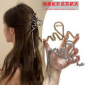 2024 New Tassel Water Diamond Advanced Sensory Gripper Large Pan Hair Back Spoon Snake shaped Shark Clip. 